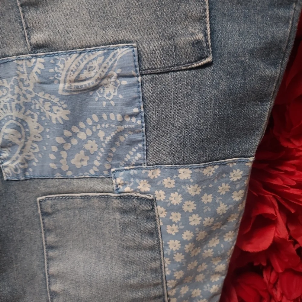 Justice NWT Girls Size 14 1/2 Jeans with Patcwork Detail